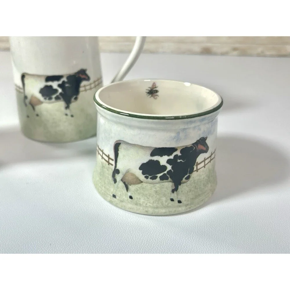 Price and Kensington Cow Painted Farmyard Animals Set Ceramic Creamer Pitcher